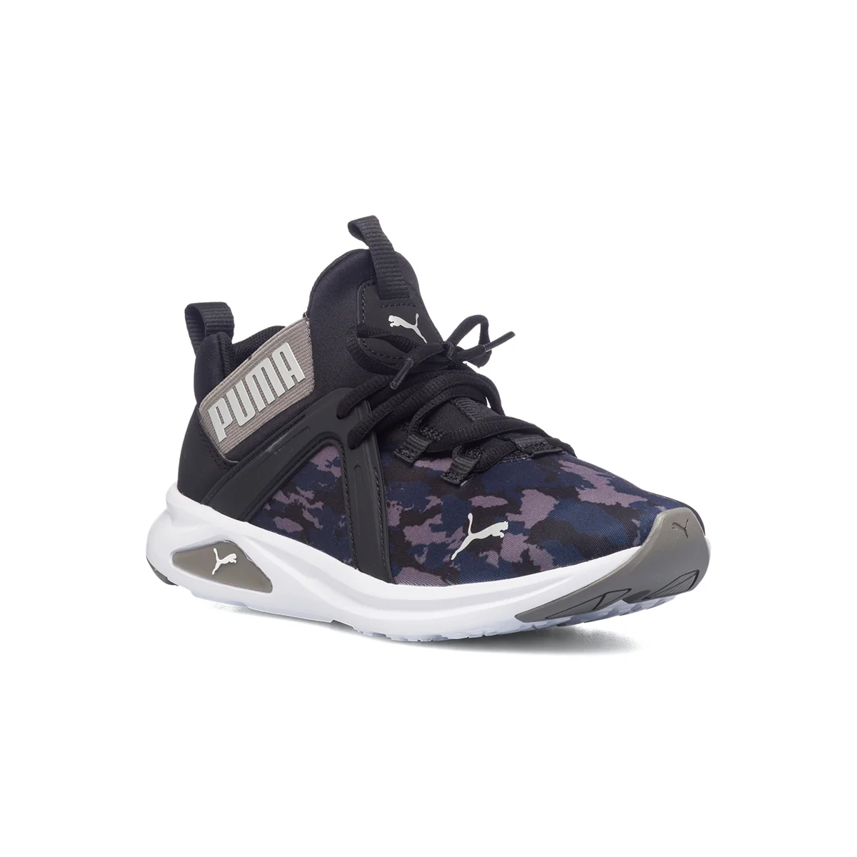 Sneakers blu mimetico in tessuto con inserti elastici Puma Enzo 2 Camo Jr - Image 2