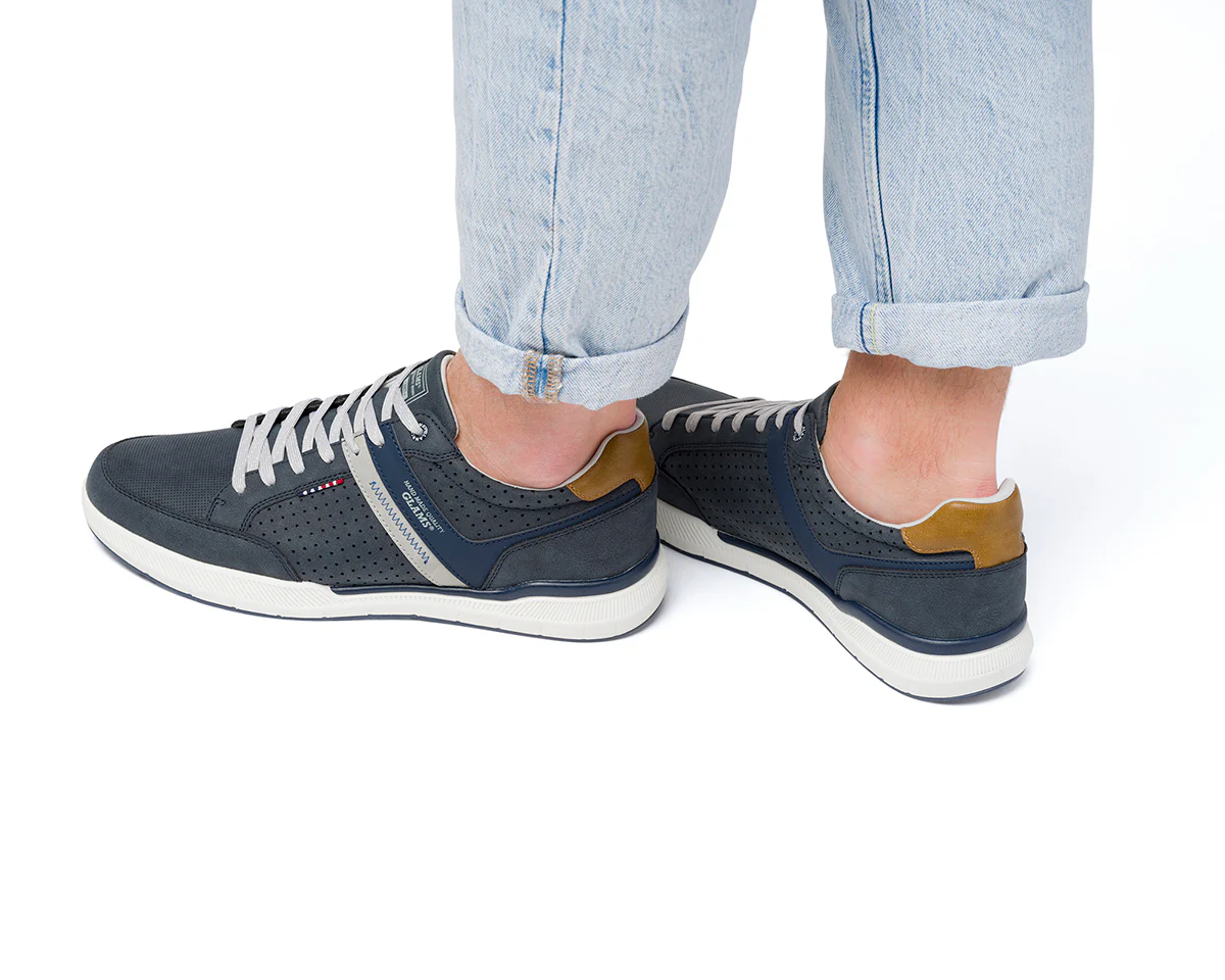 Sneakers blu navy da uomo con dettagli traforati Glams - Image 3