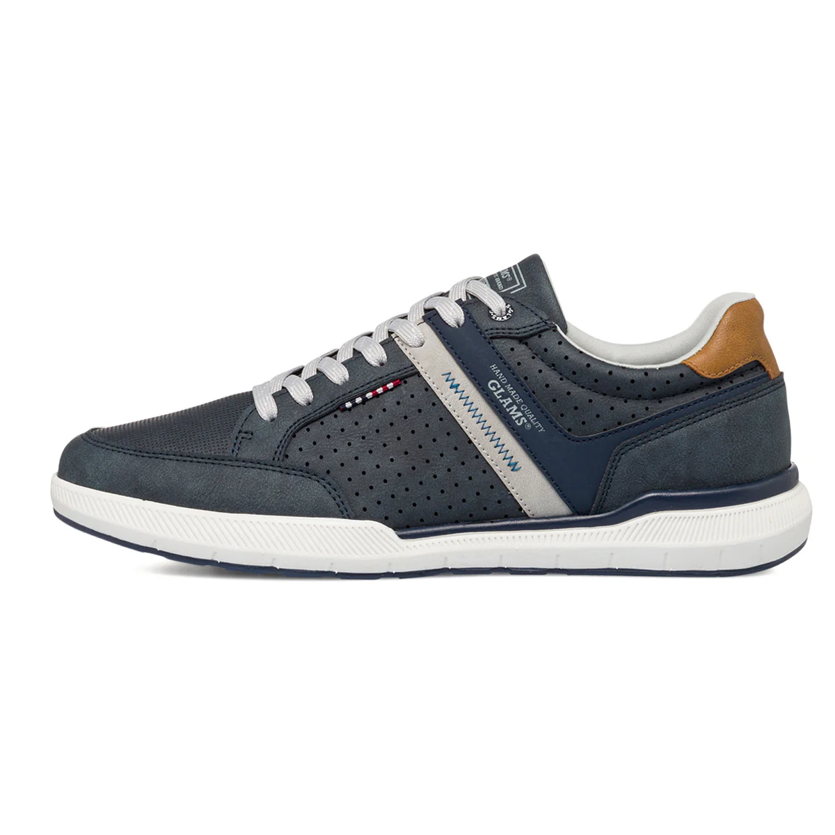 Sneakers blu navy da uomo con dettagli traforati Glams - Image 4