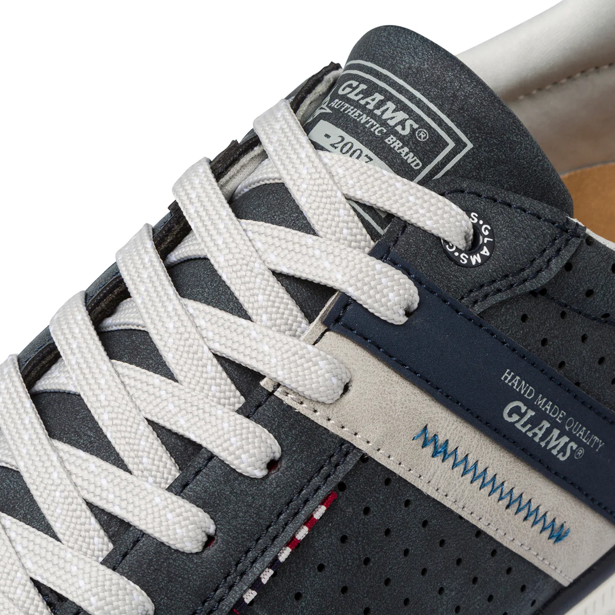 Sneakers blu navy da uomo con dettagli traforati Glams - Image 9