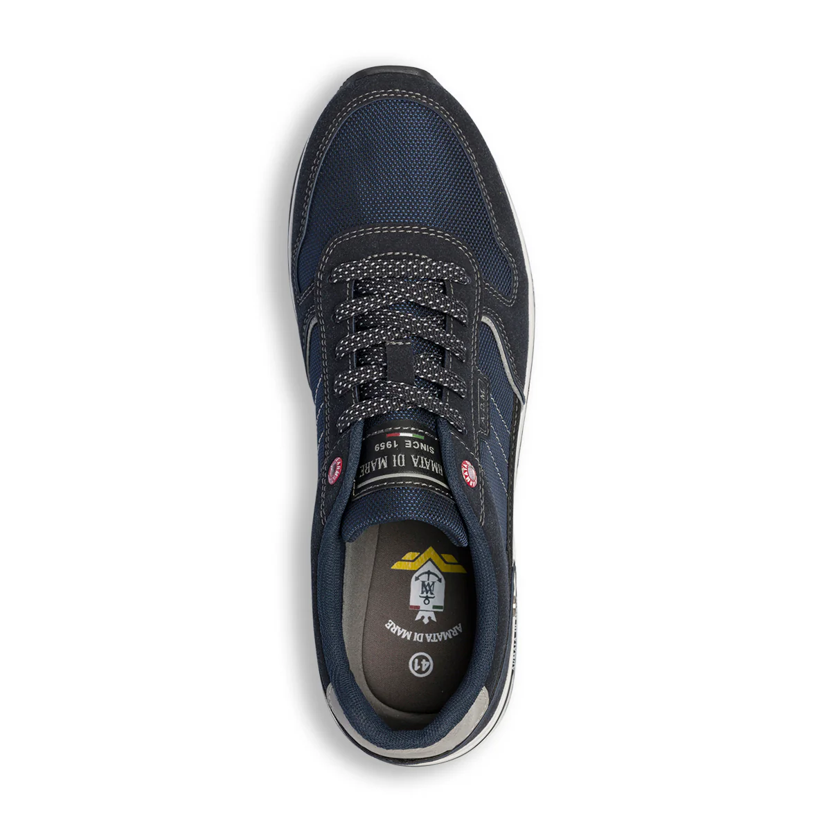Sneakers blu navy da uomo con patch logo Armata di Mare - Image 7