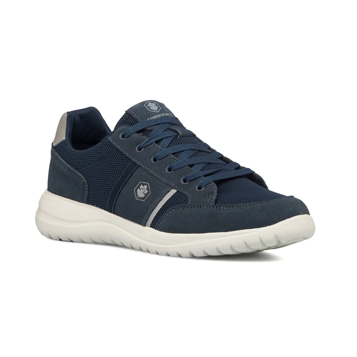 Sneakers blu navy da uomo in pelle e tessuto Lumberjack Lee - Image 2