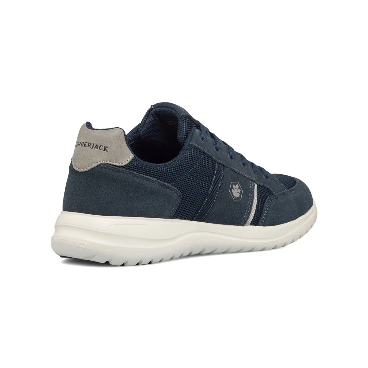 Sneakers blu navy da uomo in pelle e tessuto Lumberjack Lee - Image 3