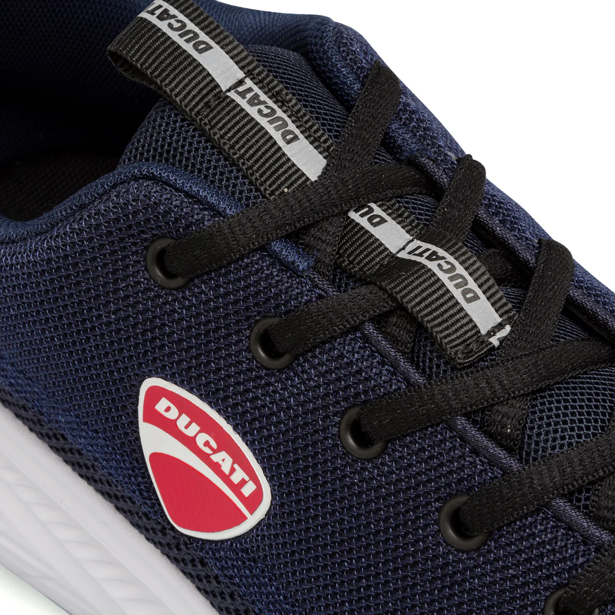 Sneakers blu navy da Uomo in tessuto con logo rosso Ducati - Image 5