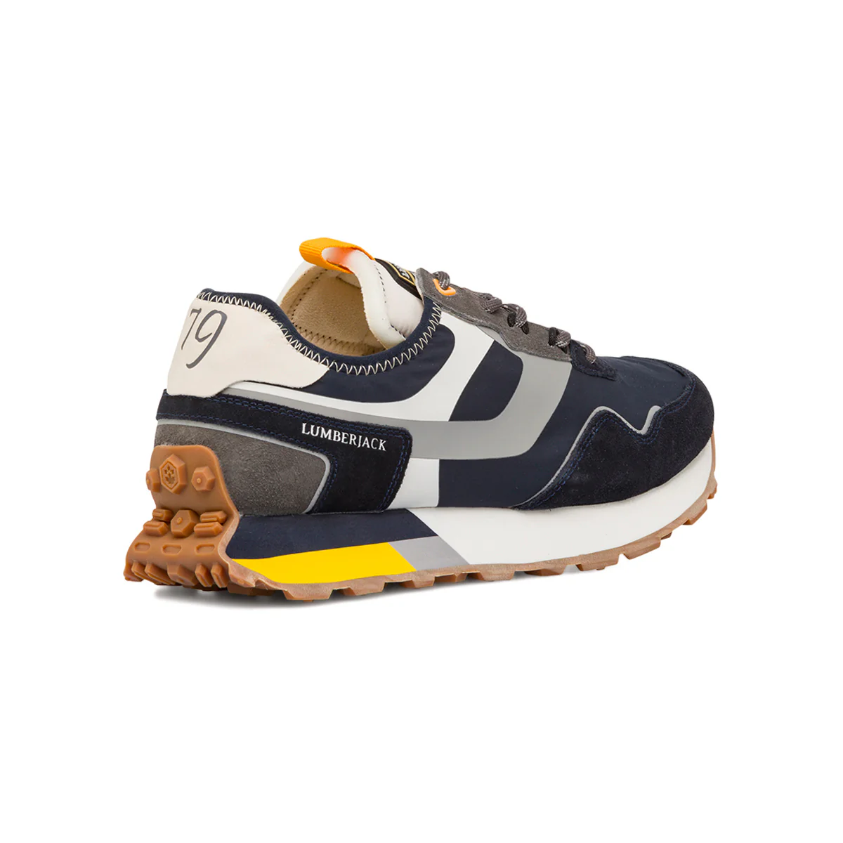 Sneakers blu navy in pelle con logo Lumberjack - Image 3