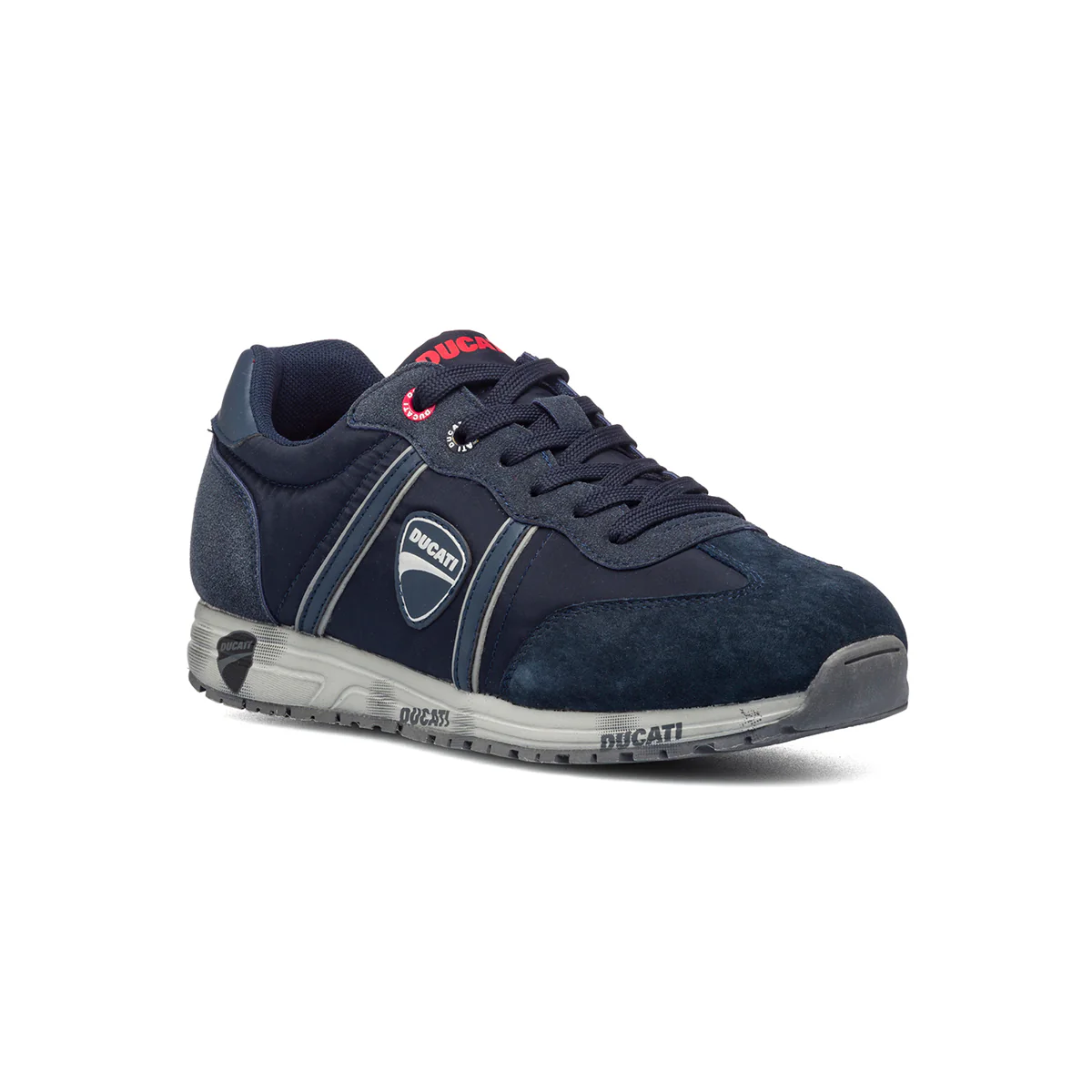 Sneakers blu navy in pelle scamosciata con logo laterale Ducati - Image 2