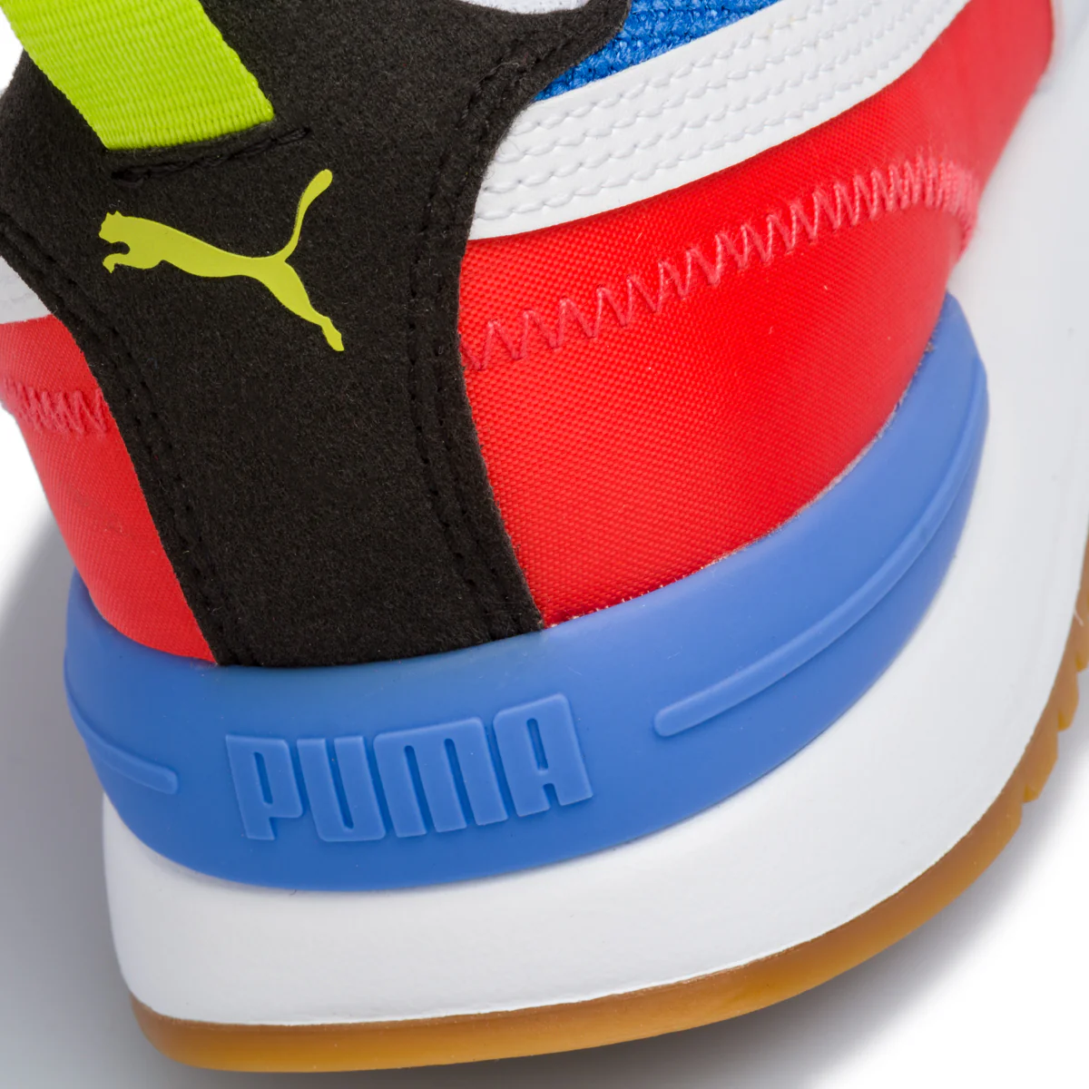 Sneakers blu, nere e rosse Puma R78 - Image 7