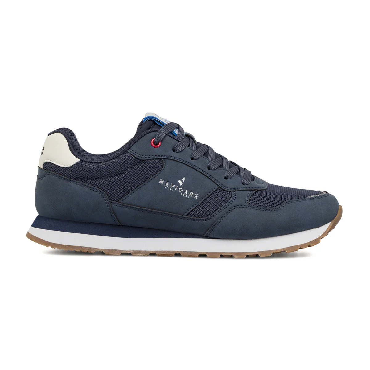 Sneakers blu Uomo con inserti in mesh ed effetto scamosciato Navigare