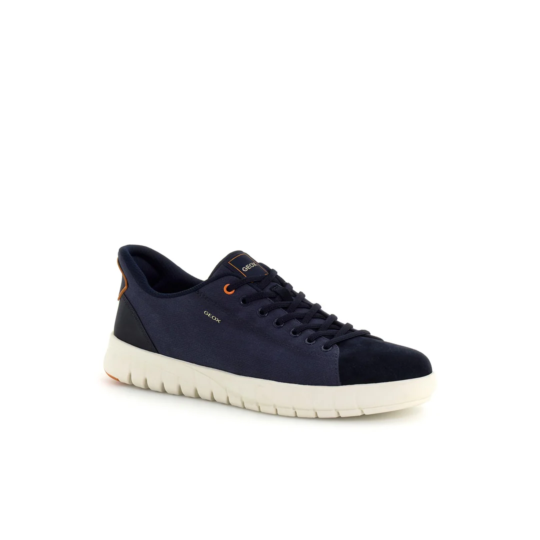 Sneakers Blu Uomo con suola traspirante ed effetto scamosciato Geox Fast In - Image 2