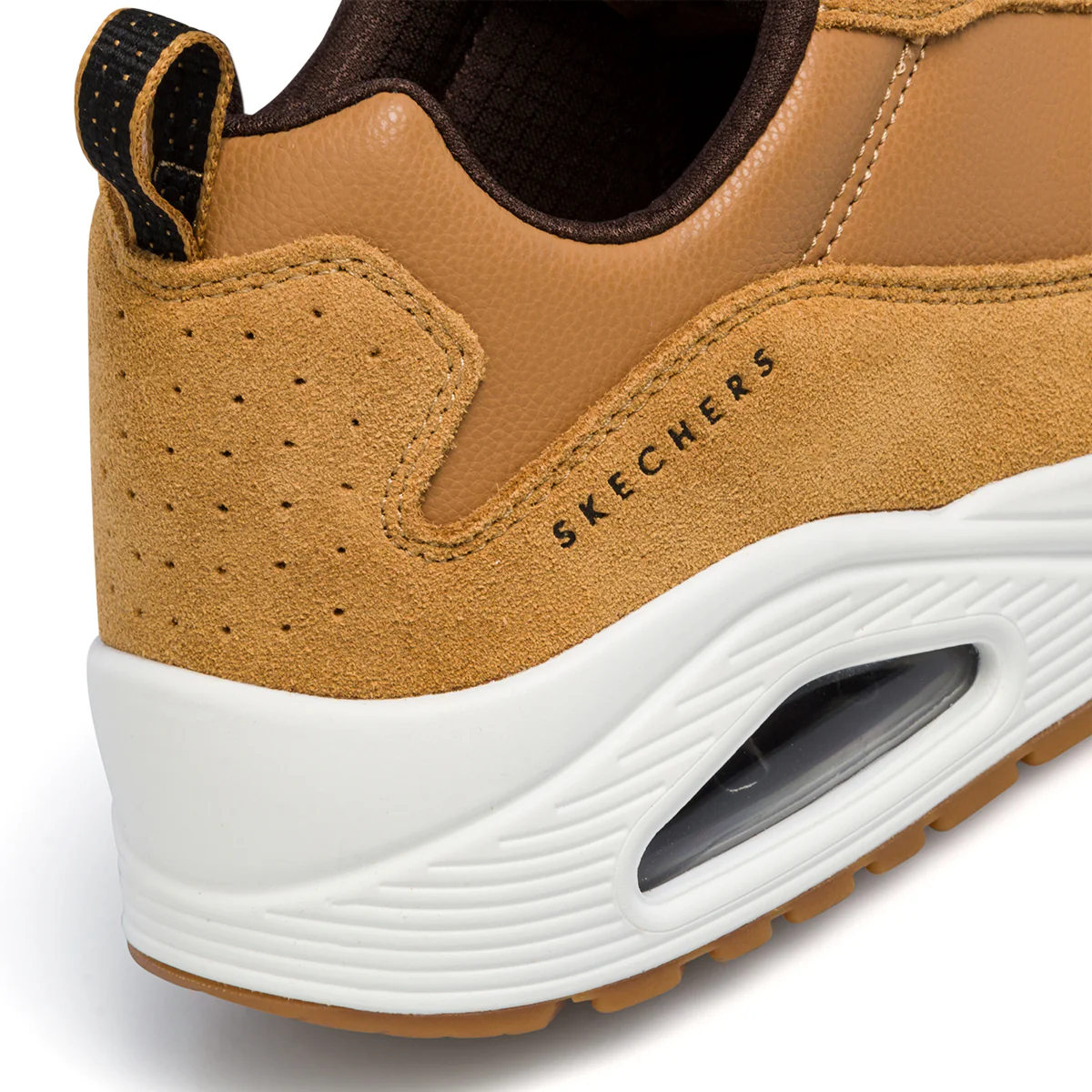 Sneakers camel da uomo con suola ad aria Skechers Uno - Image 7