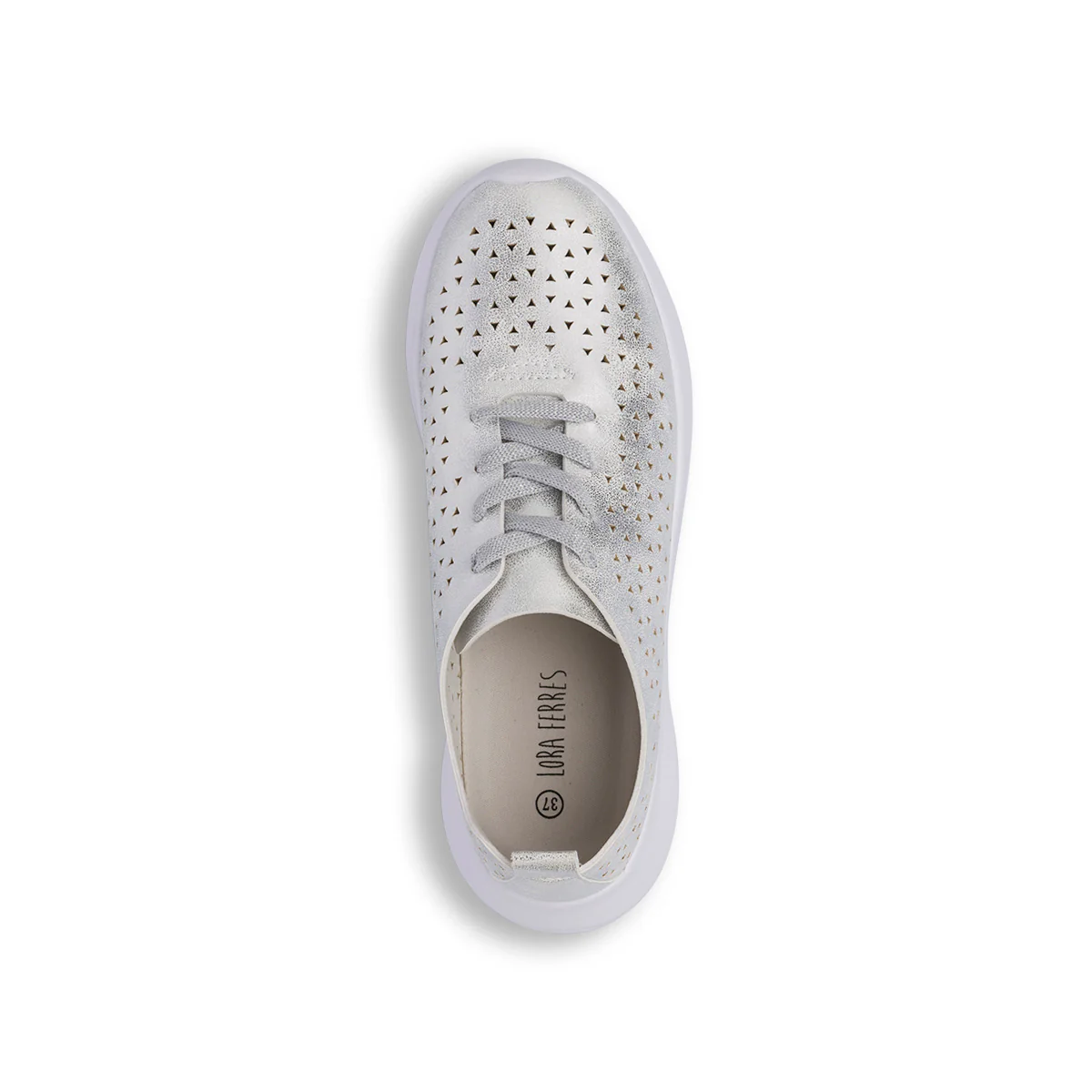 Sneakers casual argento da Donna con dettagli traforati Lora Ferres - Image 5