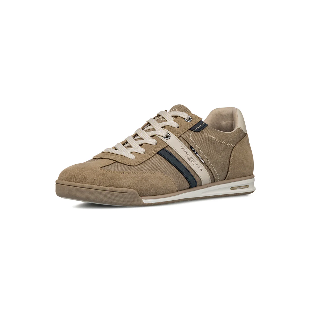 Sneakers casual beige da Uomo con dettagli blu e bianchi Glams - Image 2