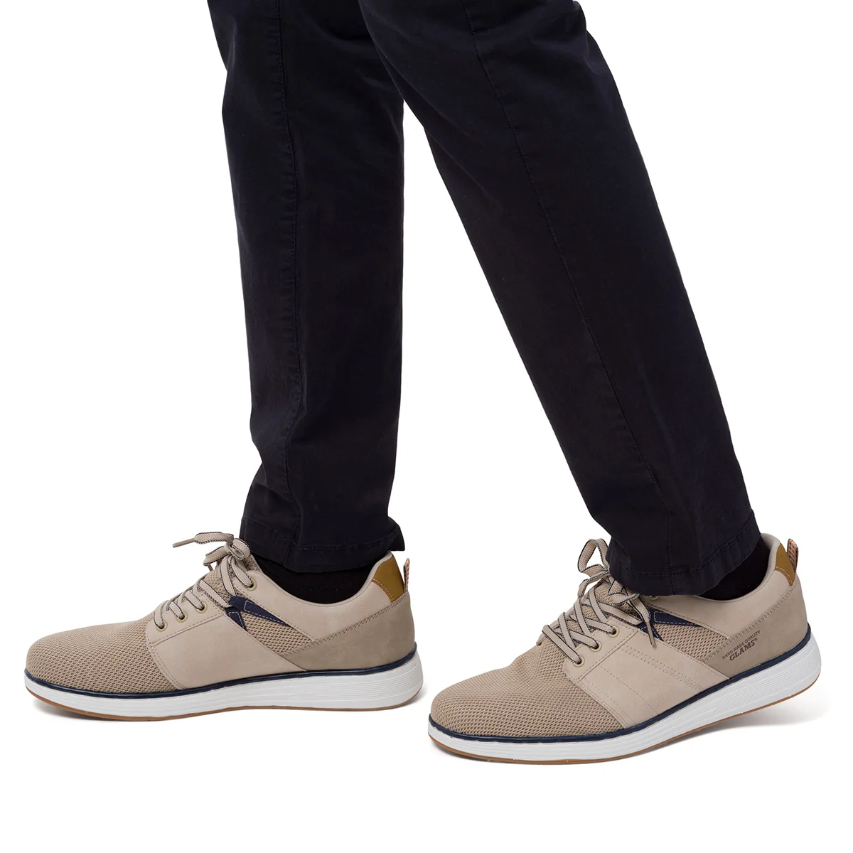 Sneakers casual beige in tessuto da Uomo Glams - Image 3