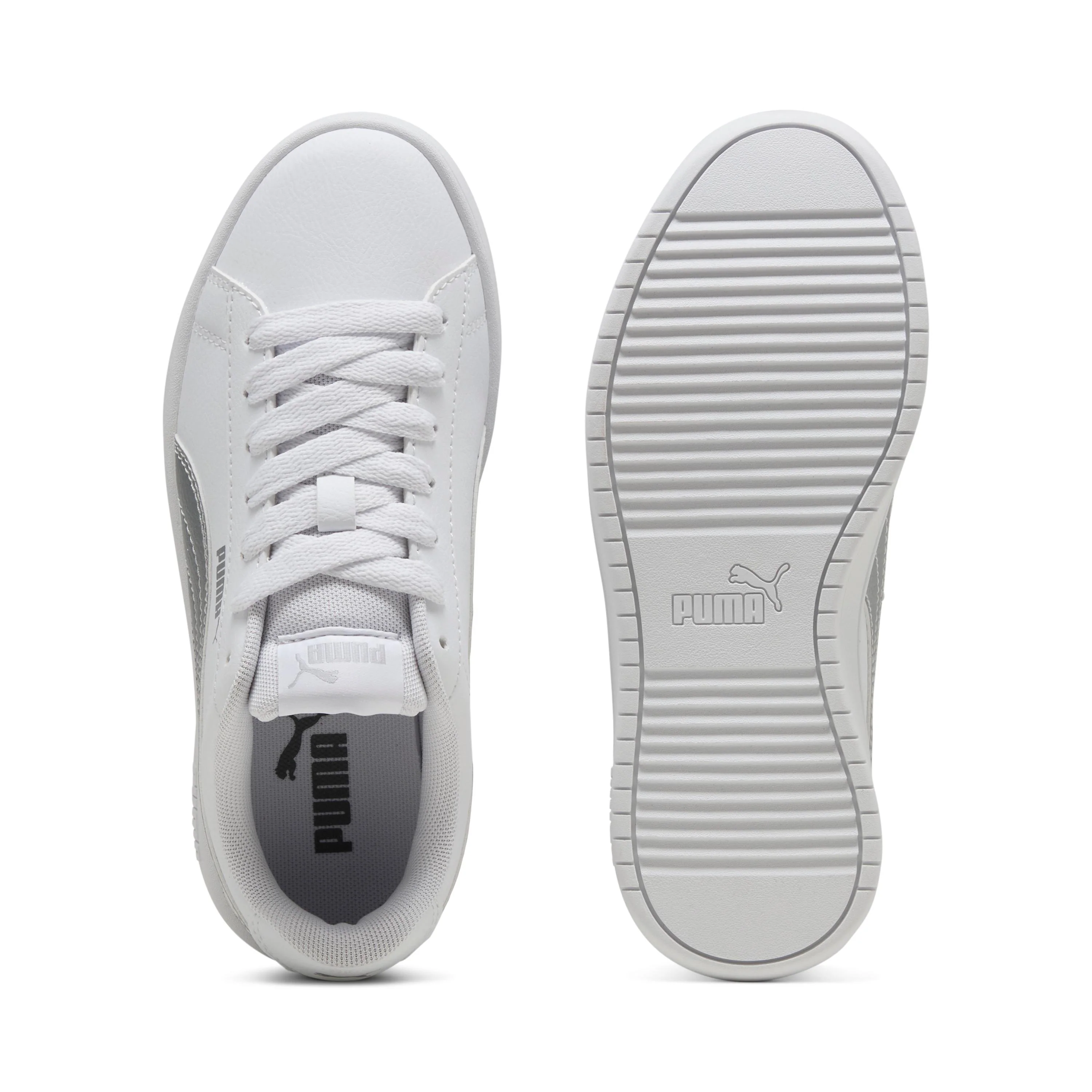 Sneakers casual bianche con dettaglio argento da ragazza Puma Rickie Classic - Image 6