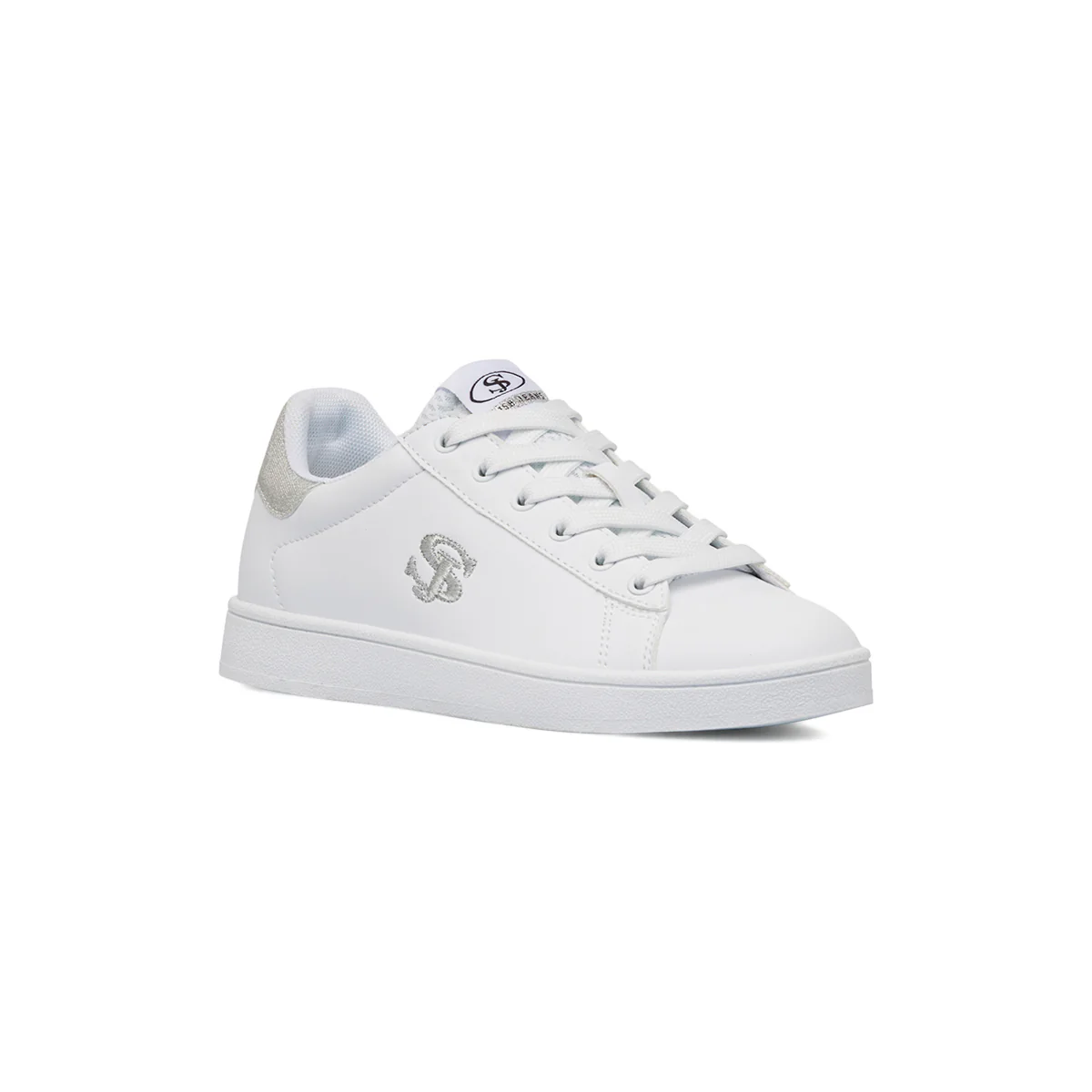Sneakers casual bianche da donna con dettagli argento glitter Swish Jeans - Image 2