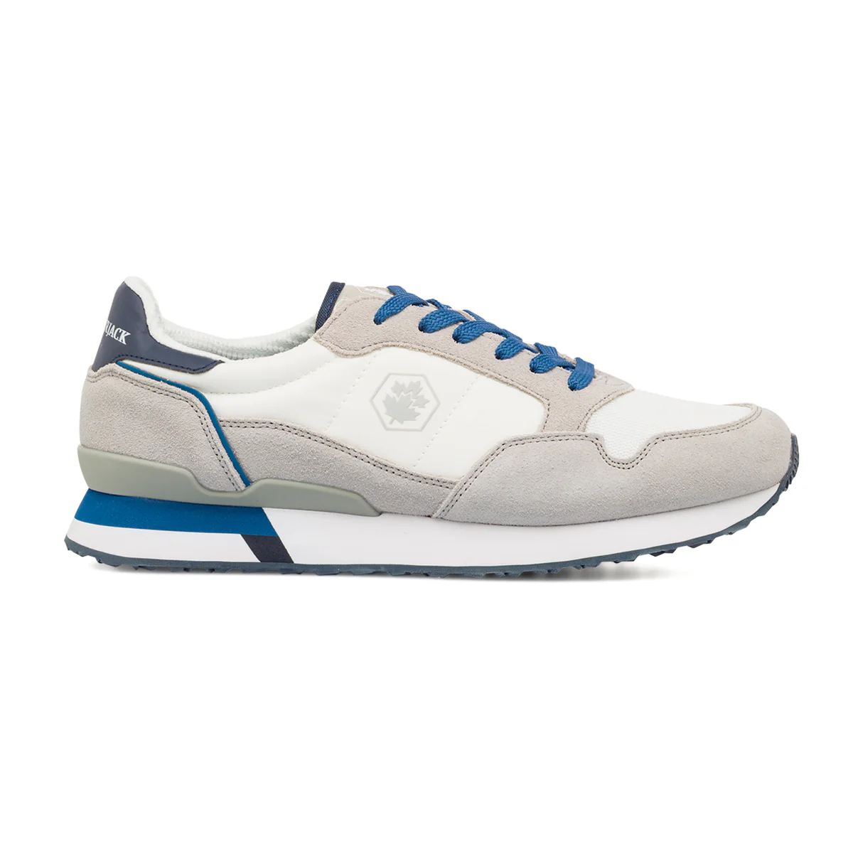 Sneakers casual bianche da Uomo in tessuto e pelle con logo Lumberjack