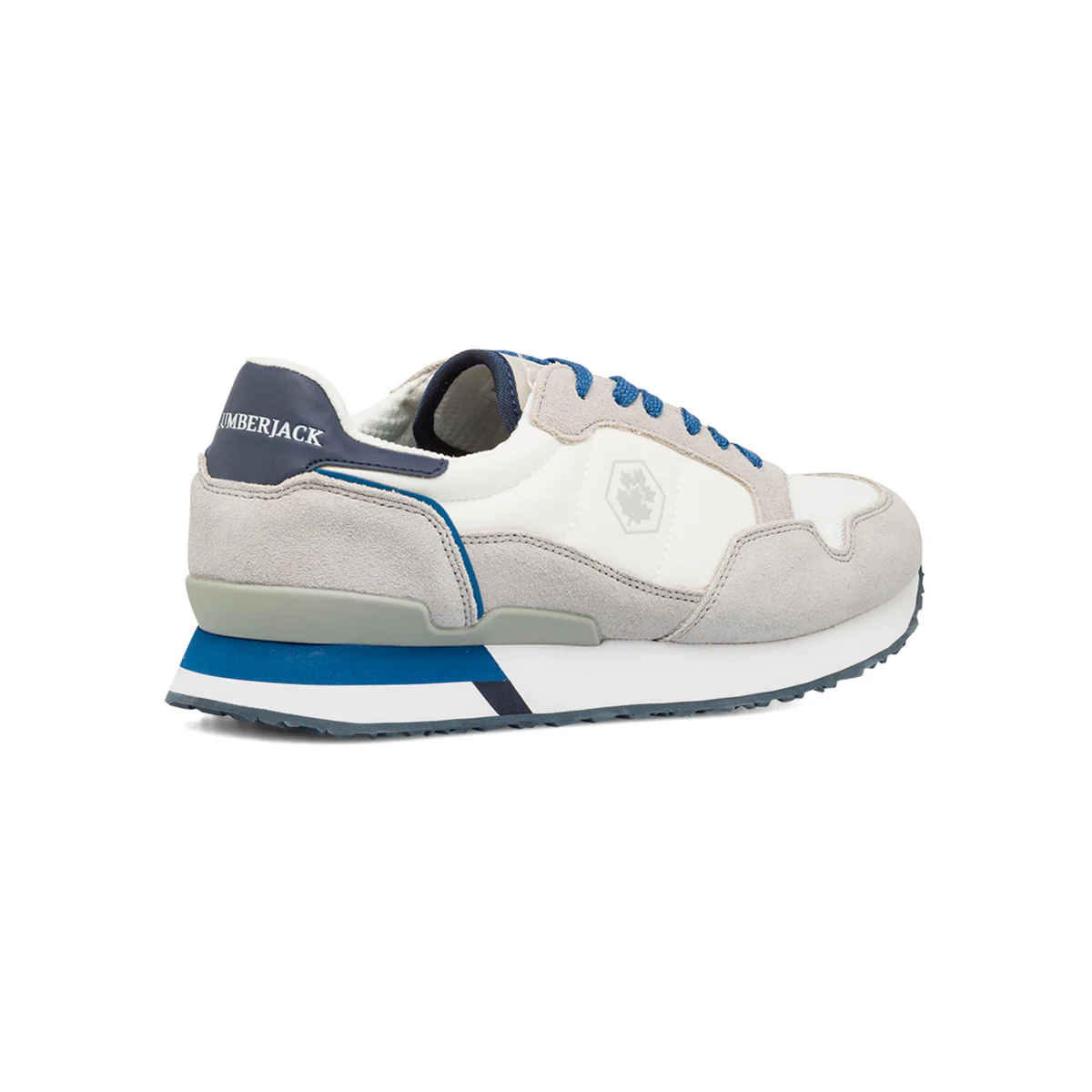 Sneakers casual bianche da Uomo in tessuto e pelle con logo Lumberjack - Image 3