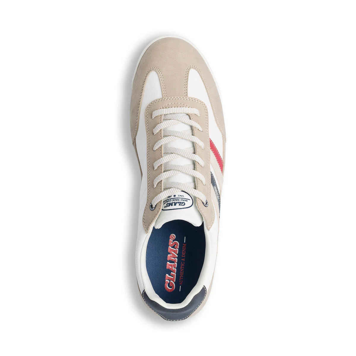 Sneakers casual bianche e beige da uomo Glams - Image 7