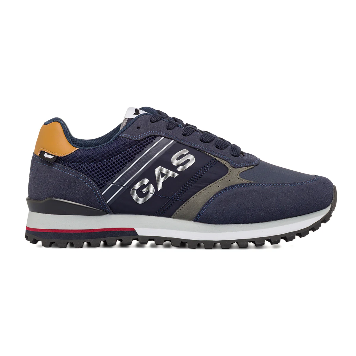 Sneakers casual blu da uomo con logo laterale Gas