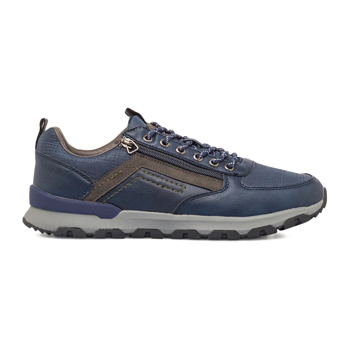 Sneakers casual blu da uomo con zip Gate 76