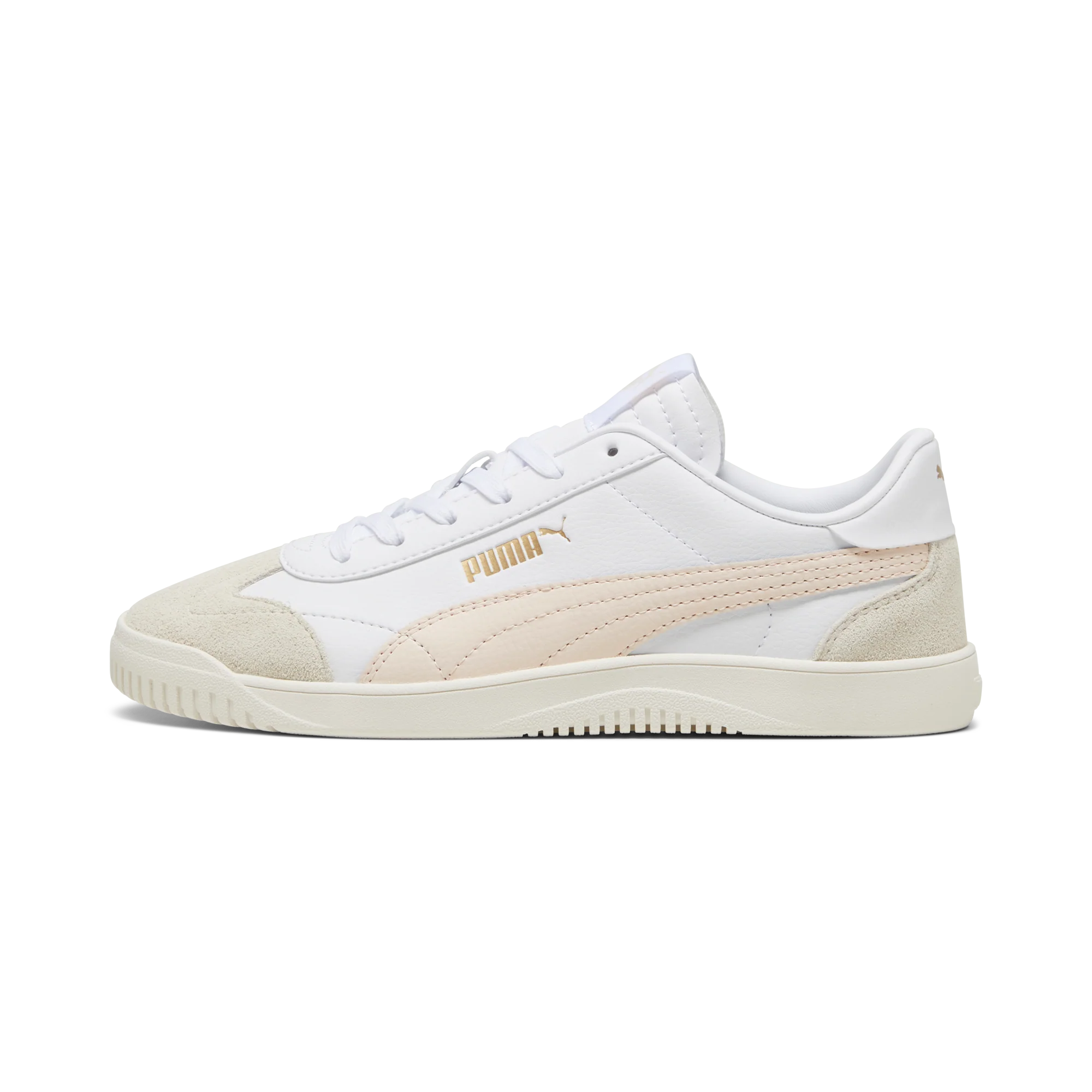 Sneakers casual da donna bianche e rosa Puma Club 5v5