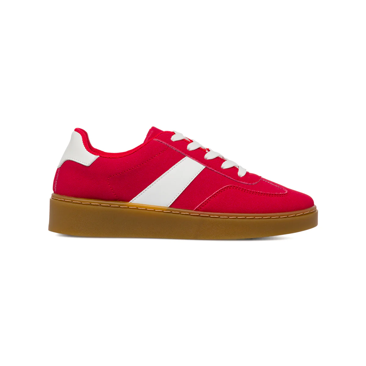 Sneakers casual da donna rosse con dettaglii bianchi Lora Ferres