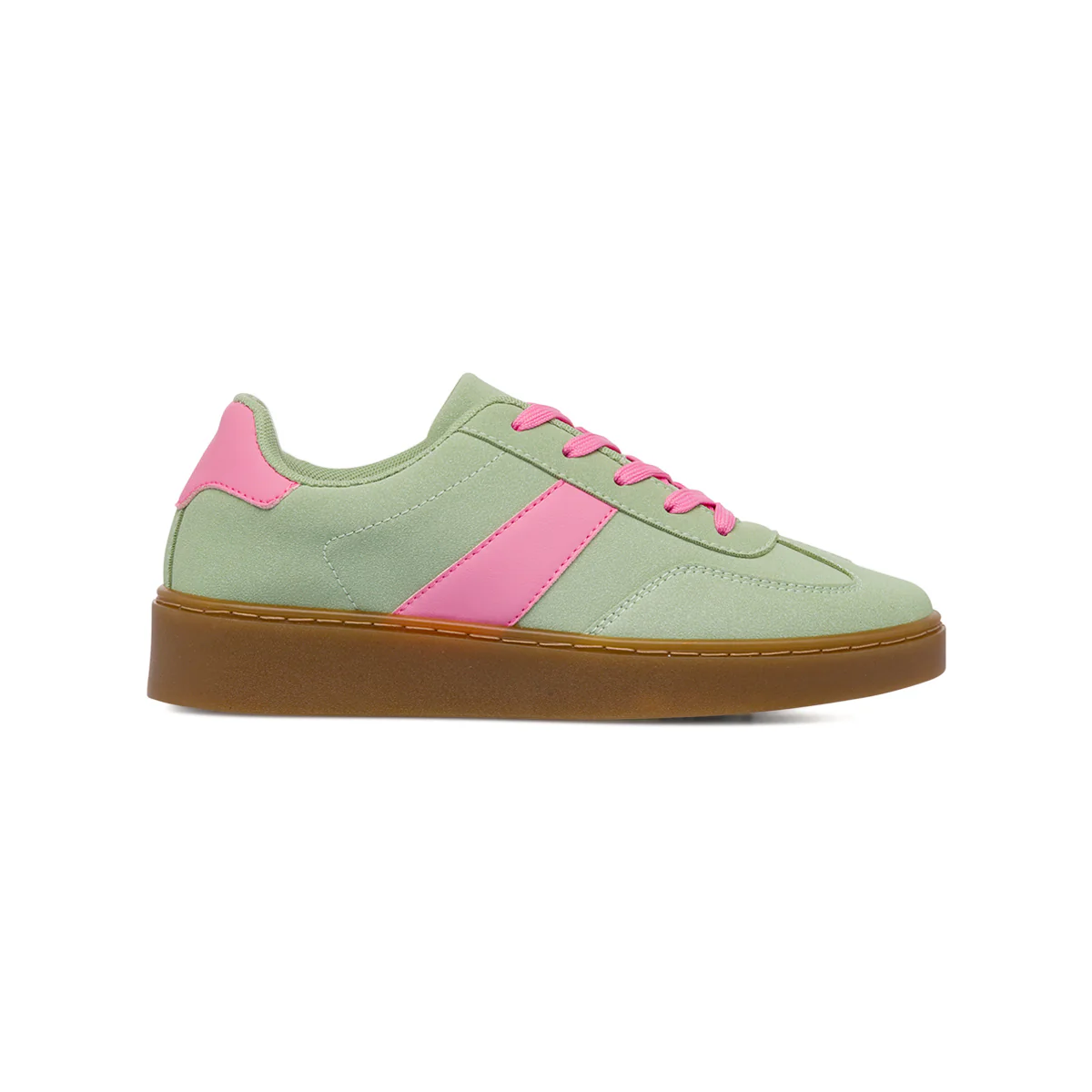 Sneakers casual da donna verdi con dettagli rosa Lora Ferres