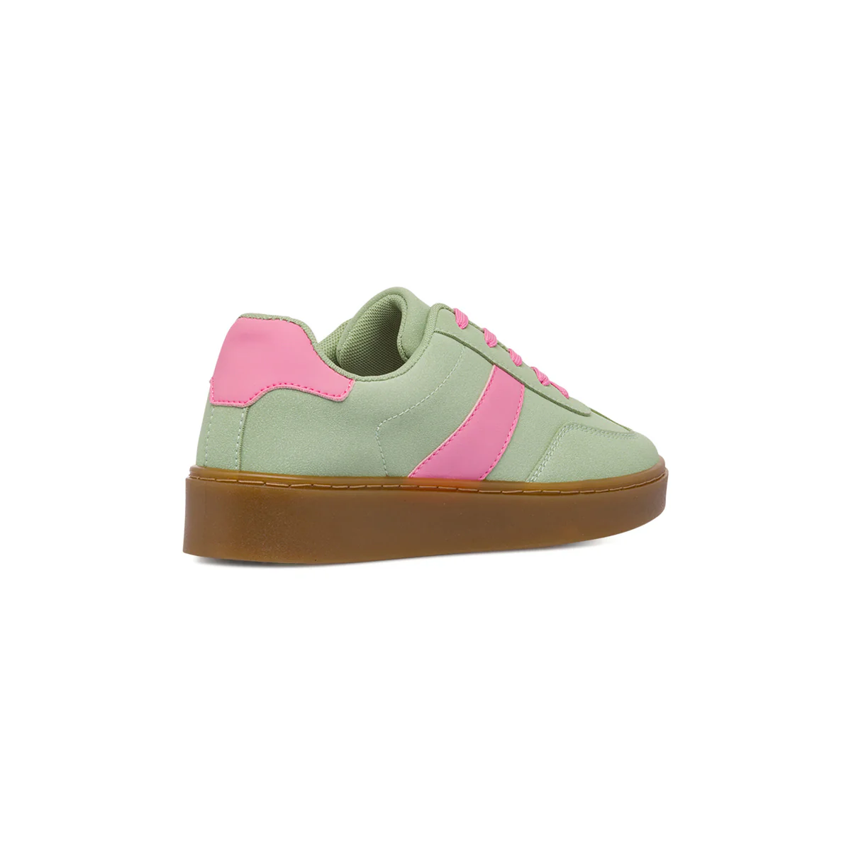 Sneakers casual da donna verdi con dettagli rosa Lora Ferres - Image 3