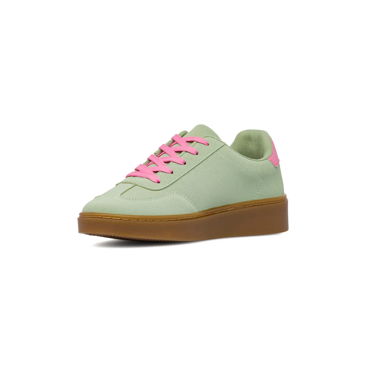 Sneakers casual da donna verdi con dettagli rosa Lora Ferres - Image 4