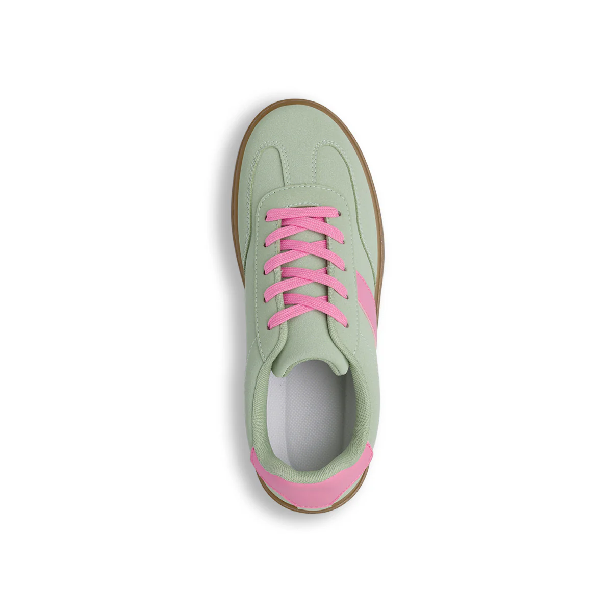 Sneakers casual da donna verdi con dettagli rosa Lora Ferres - Image 6