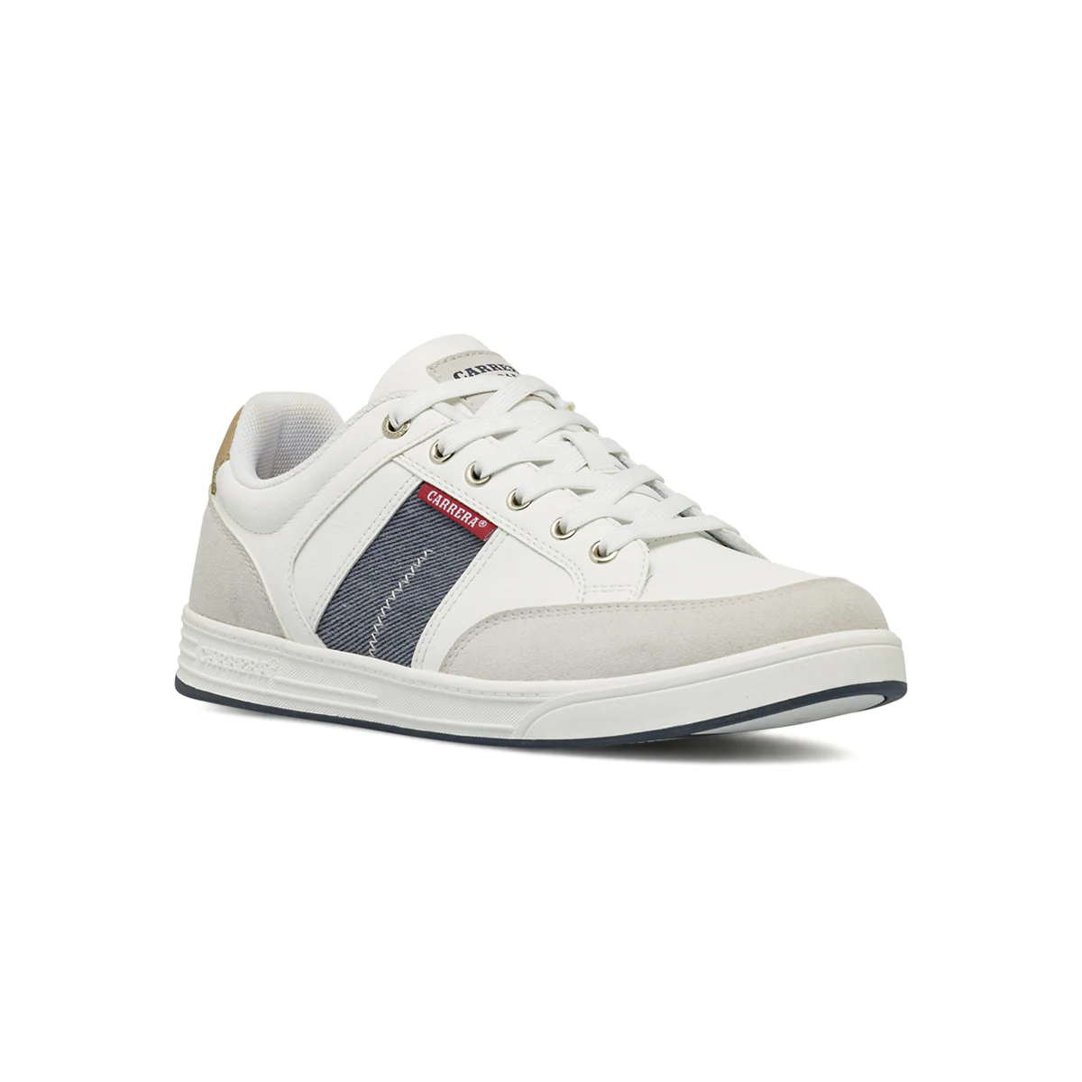 Sneakers casual da uomo bianche Carrera Jeans con dettagli blu e grigi - Image 2
