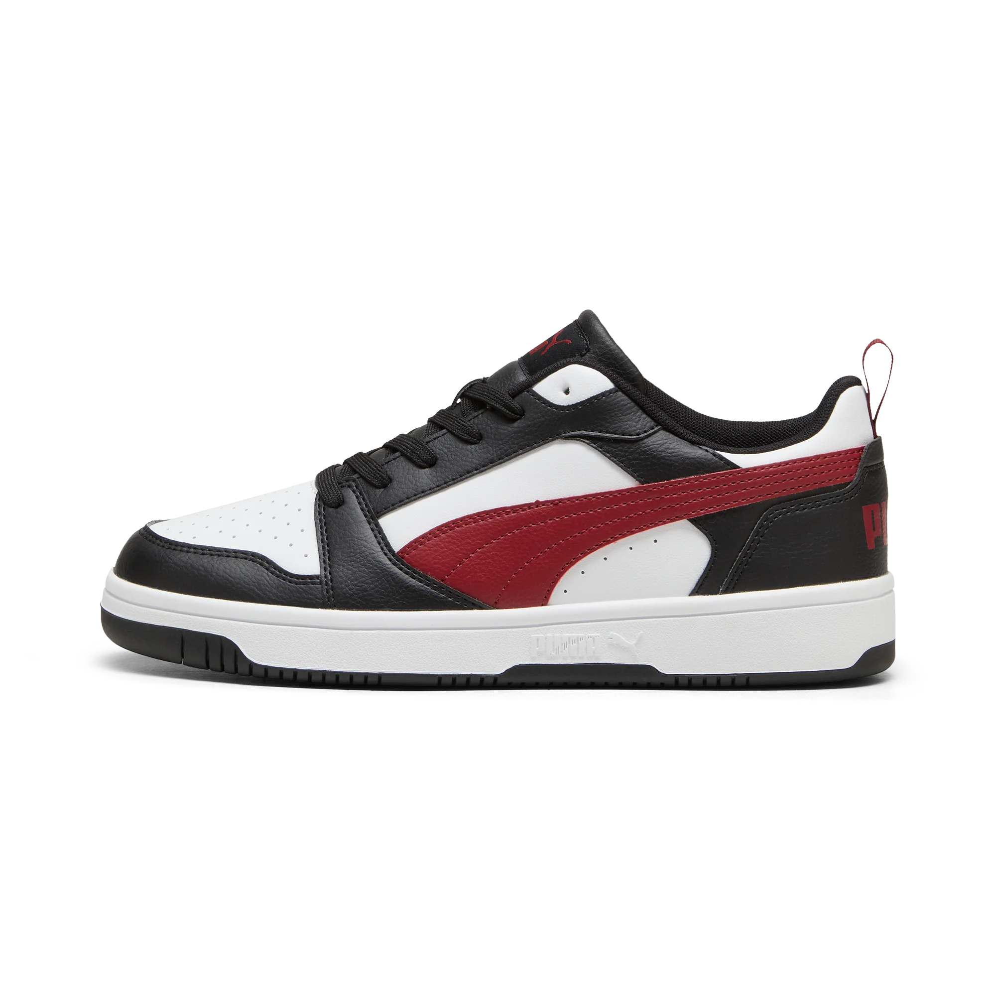 Sneakers casual da uomo bianche con dettagli neri e rossi e logo Puma Rebound V6 - Image 5