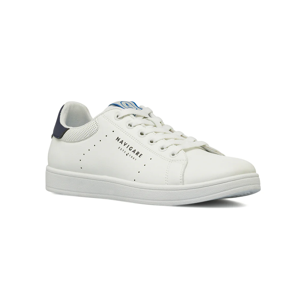 Sneakers casual da uomo bianche con talloncino blu navy Navigare - Image 2