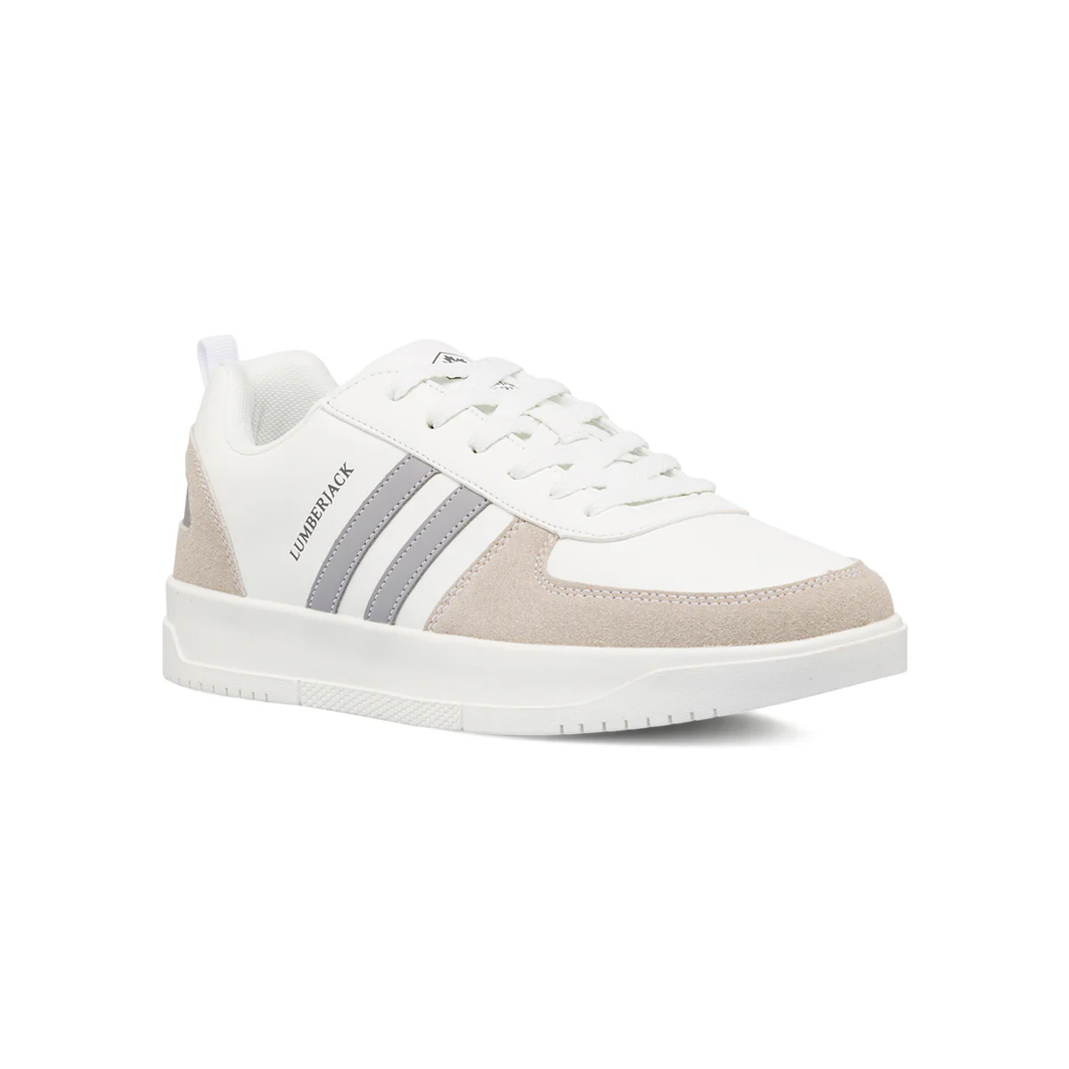 Sneakers casual da uomo bianche e grigie con logo Lumberjack Klan - Image 2