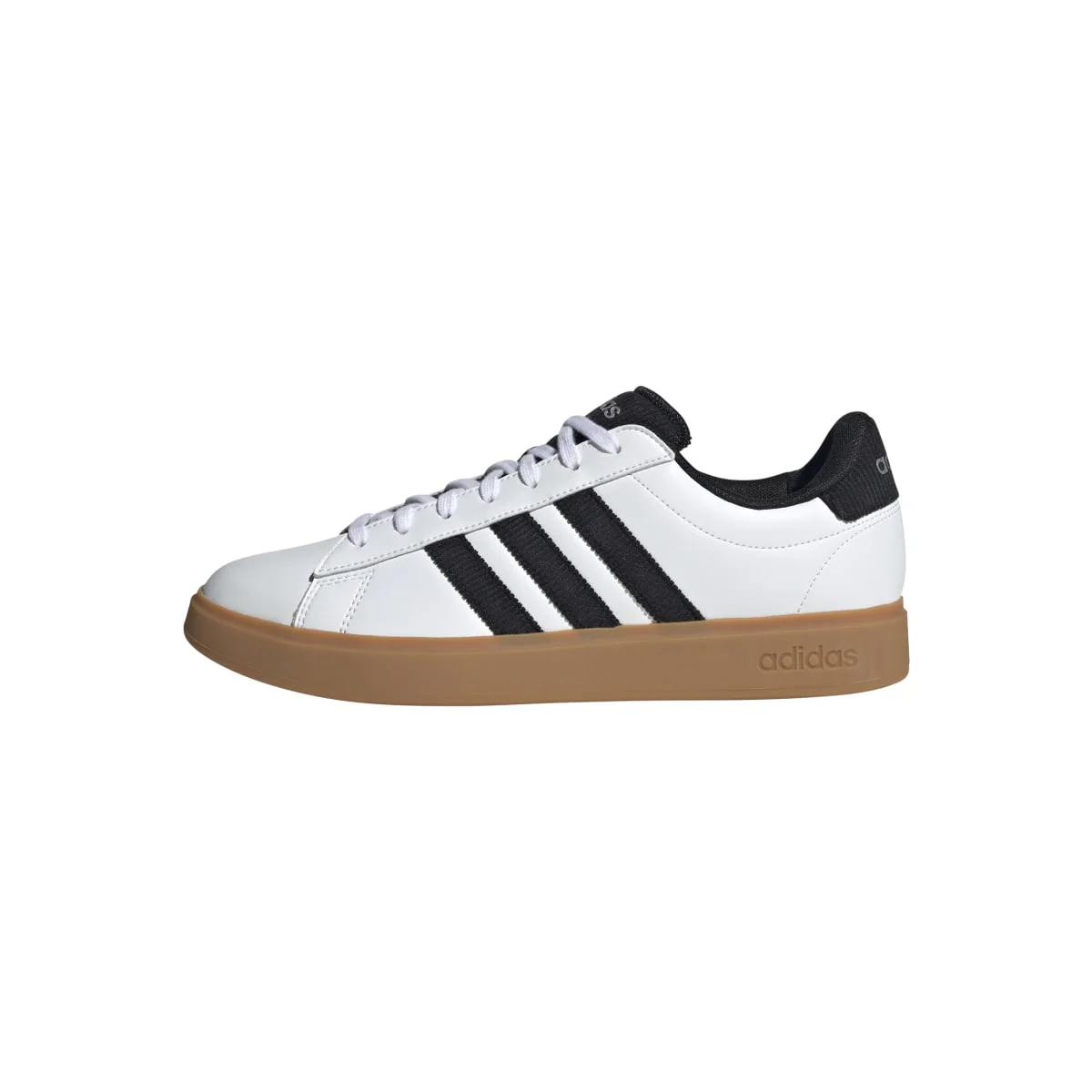 Sneakers casual da uomo bianche e nere con logo adidas Grand Court 2.0 - Image 3