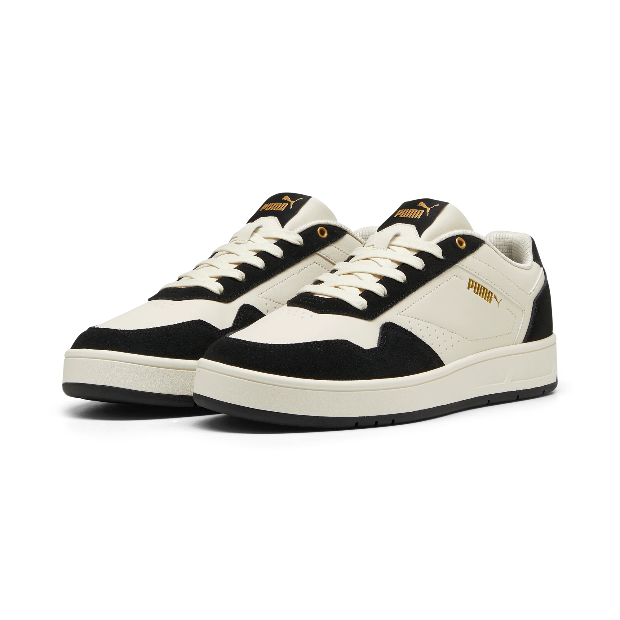 Sneakers casual da uomo bianche e nere con logo Puma Court Classic - Image 2