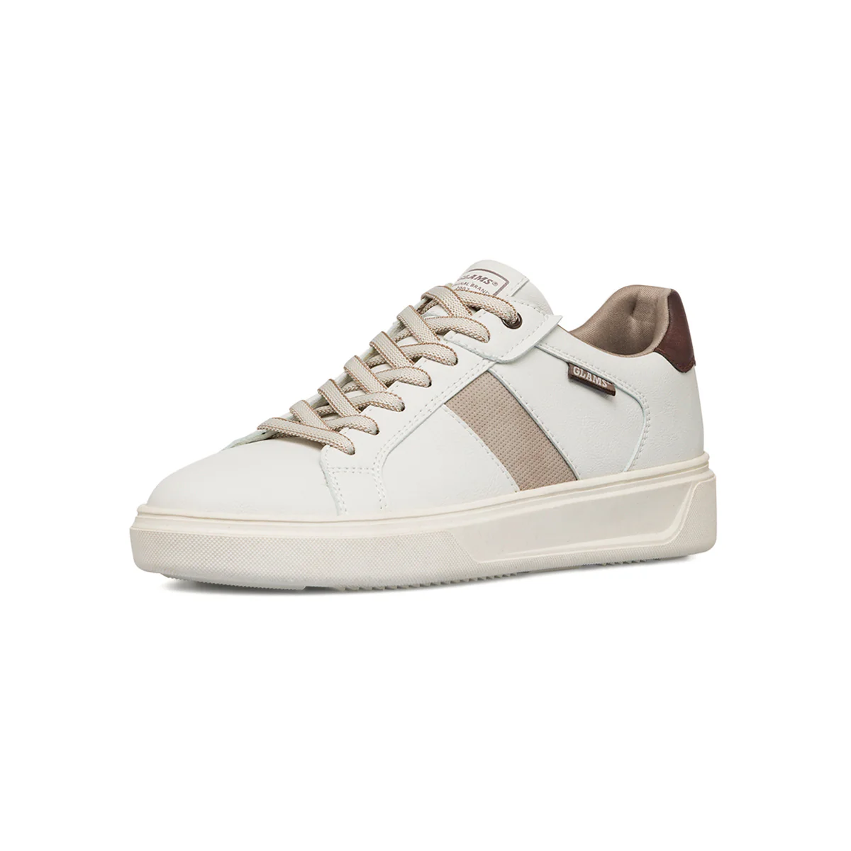 Sneakers casual da uomo bianche off white con logo Glams - Image 2
