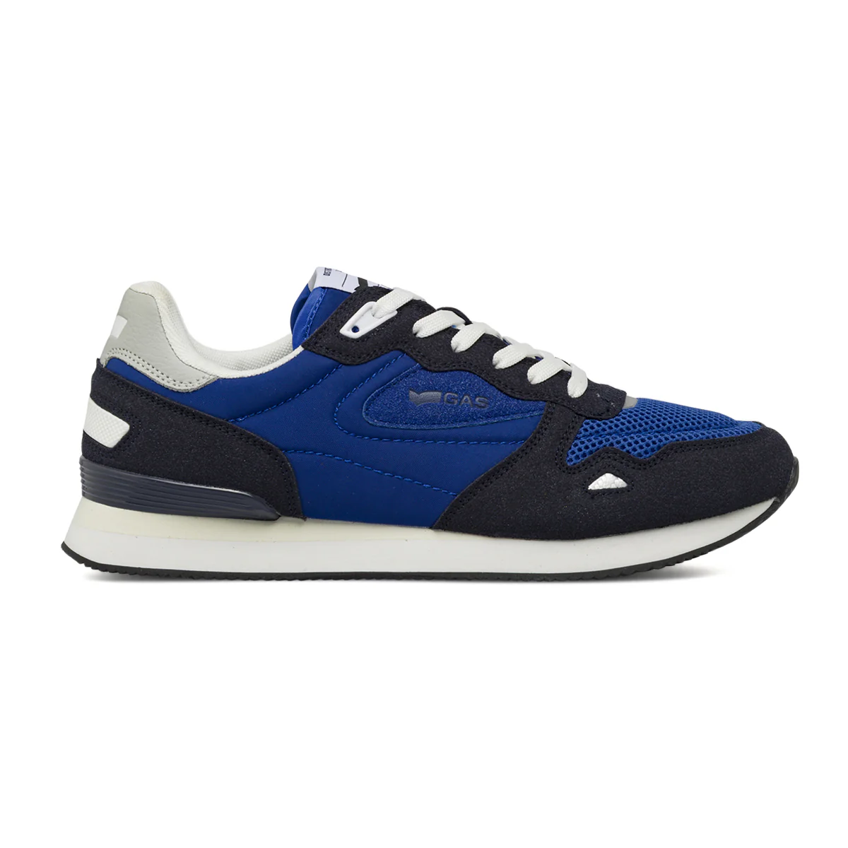 Sneakers casual da Uomo blu con inserti effetto scamosciato Gas
