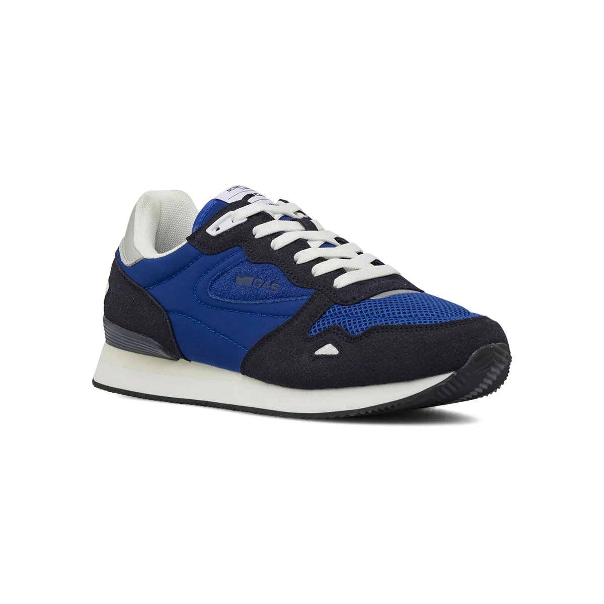Sneakers casual da Uomo blu con inserti effetto scamosciato Gas - Image 2