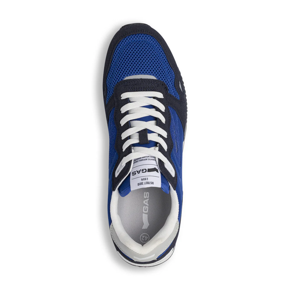 Sneakers casual da Uomo blu con inserti effetto scamosciato Gas - Image 5