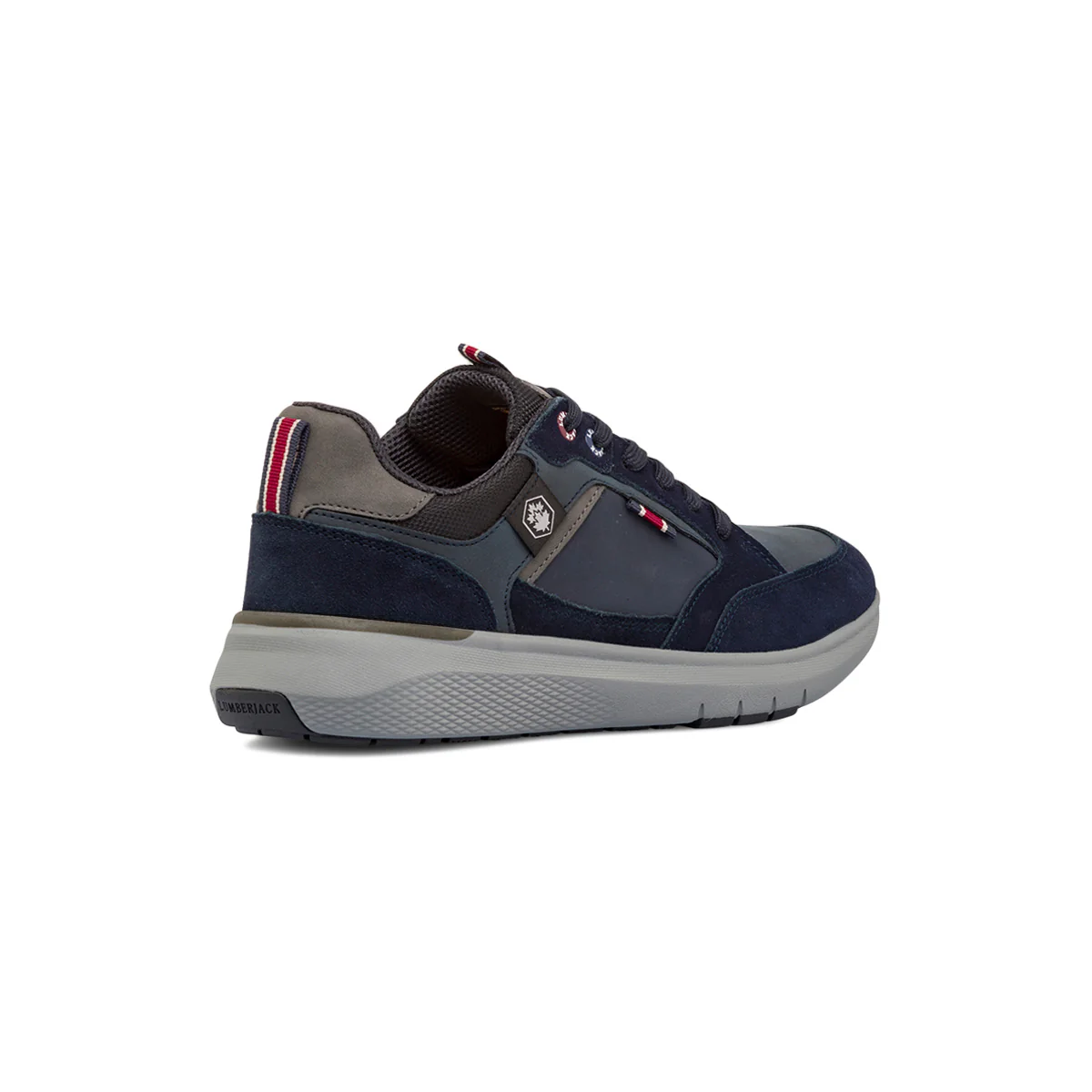 Sneakers casual da uomo blu e grigie in pelle Lumberjack - Image 3