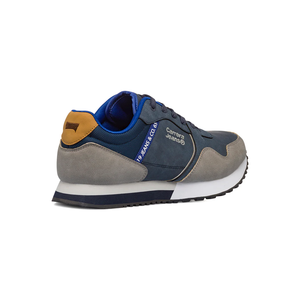 Sneakers casual da uomo blu e grigio con logo Carrera Jeans - Image 3