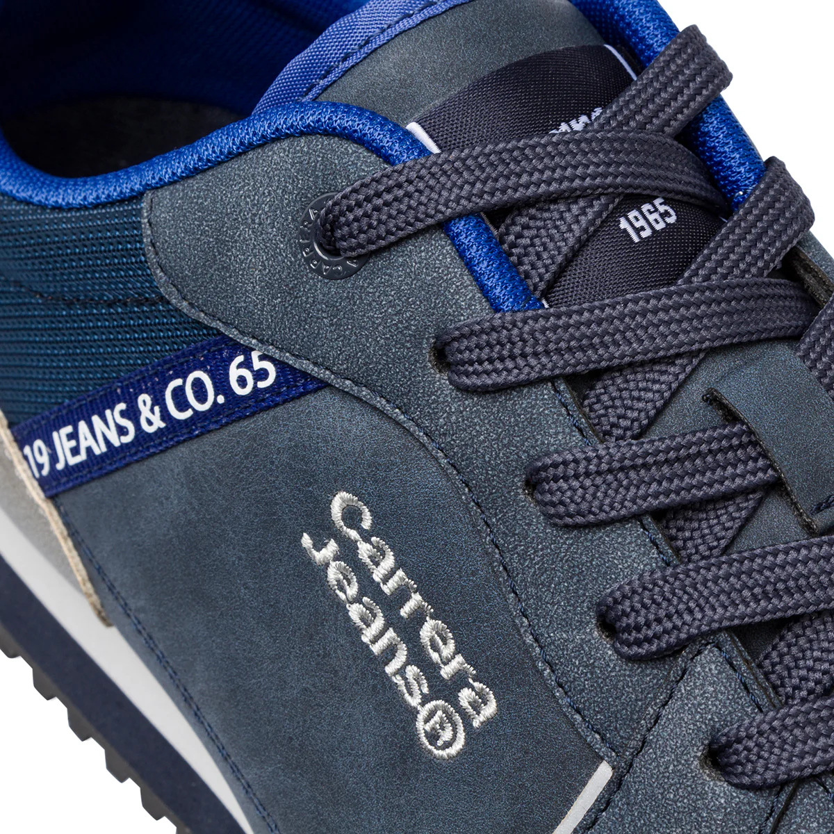 Sneakers casual da uomo blu e grigio con logo Carrera Jeans - Image 4