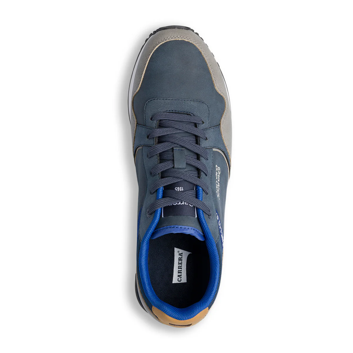 Sneakers casual da uomo blu e grigio con logo Carrera Jeans - Image 5