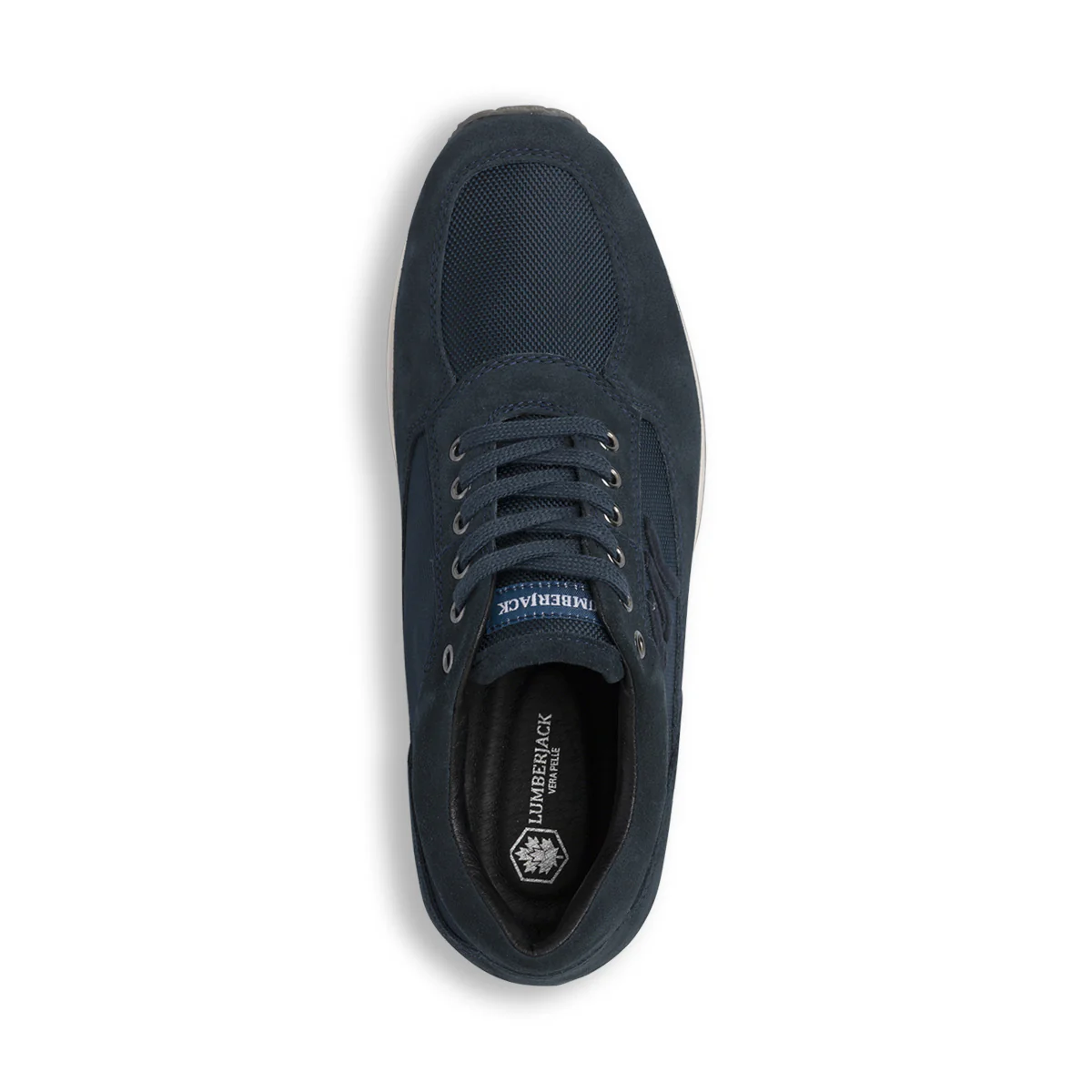 Sneakers casual da Uomo blu in pelle scamosciata e mesh Lumberjack - Image 6