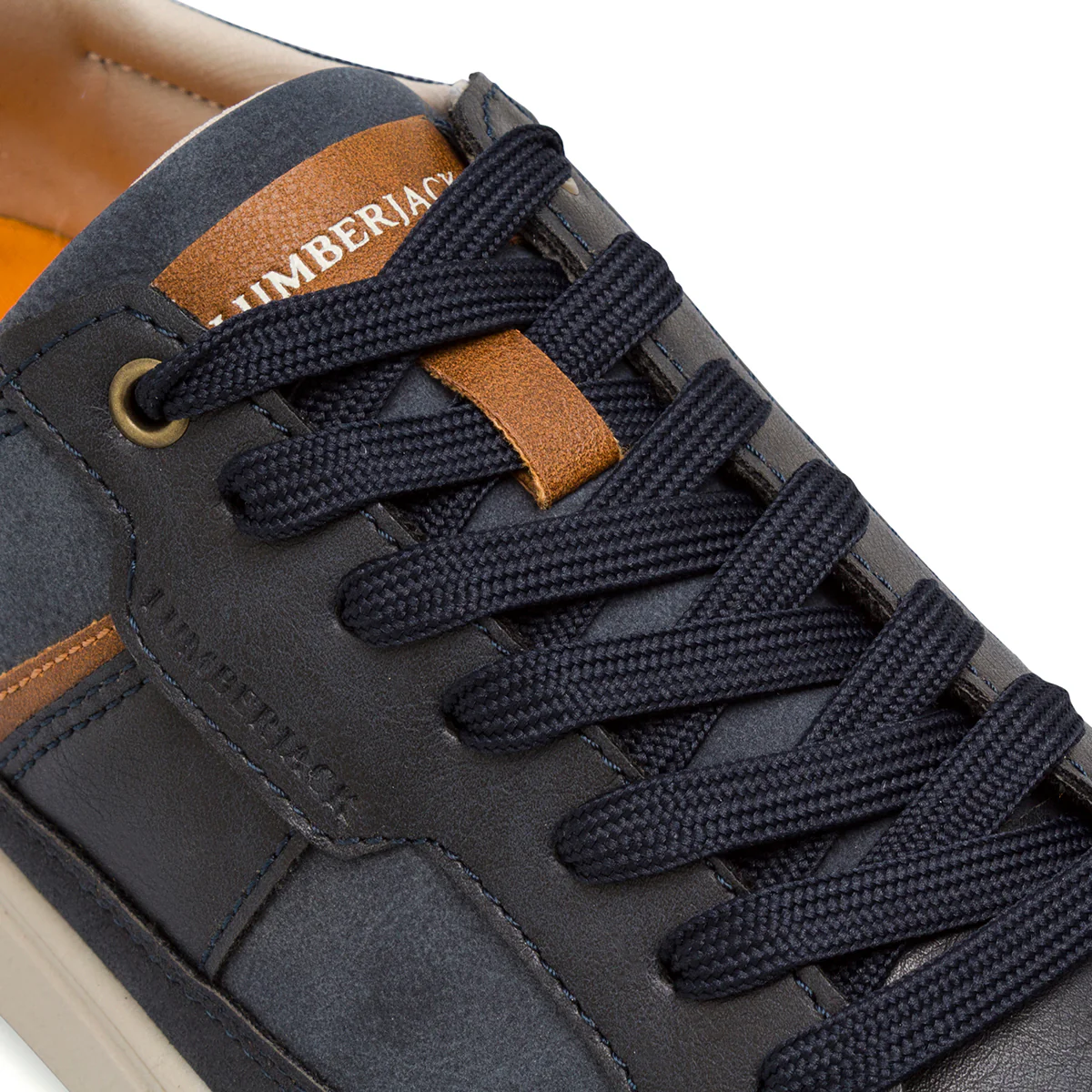 Sneakers casual da uomo blu Lumberjack con inserti marroni - Image 5