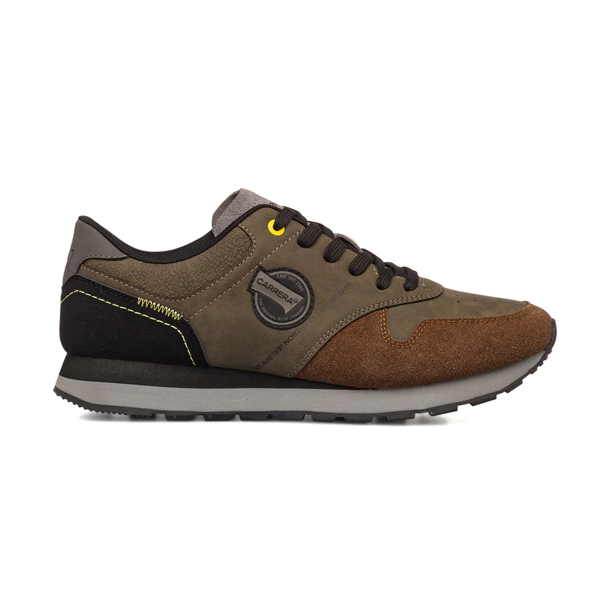 Sneakers casual da uomo grigie con dettagli nero e marroni Carrera Jeans