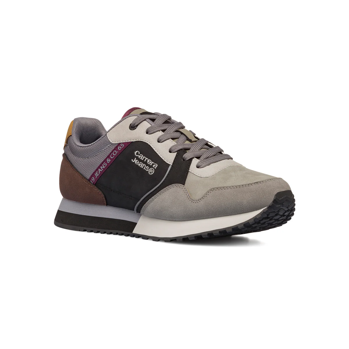 Sneakers casual da uomo grigie e nere con logo Carrera Jeans - Image 2
