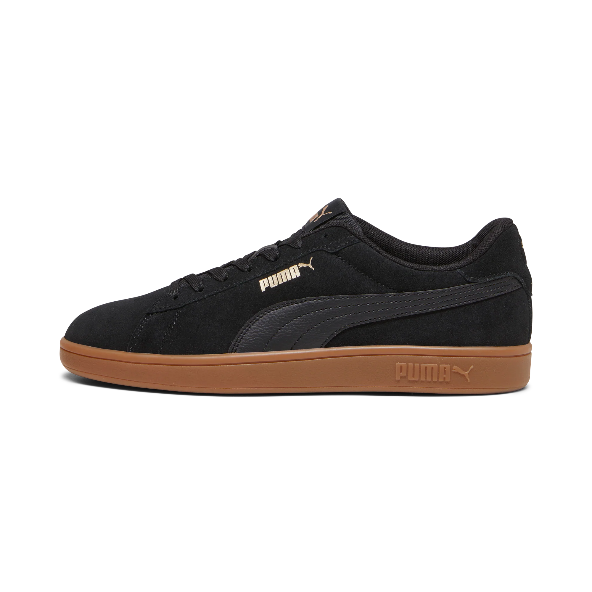 Sneakers casual da uomo in pelle scamosciata nere con logo Puma Smash 3.0 - Image 5