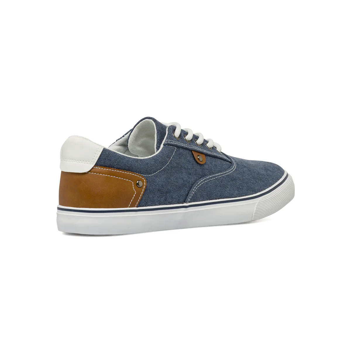 Sneakers casual da Uomo in tela blu con inserti marroni US Golf Club - Image 3